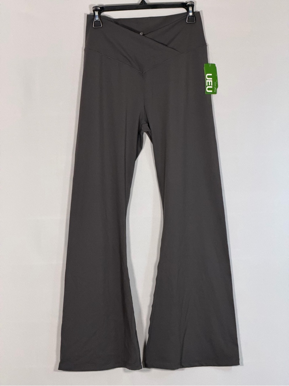 UEU Women’s XL Charcoal Gray Crossover Waist Flare Yoga Leggings